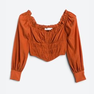 Amber Shirred Hook and Eye Top
